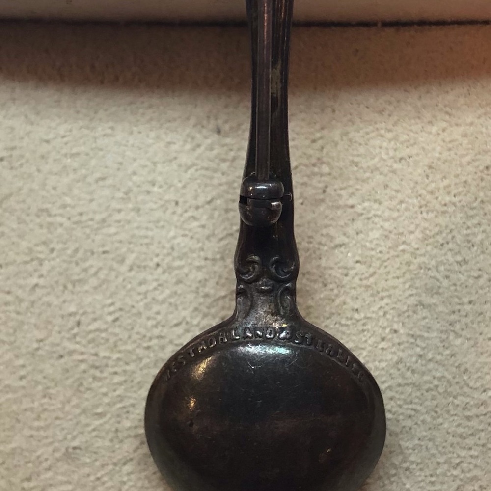 1940’S WESTMORELAND STERLING SALT SPOON PIN - Picture 3 of 3